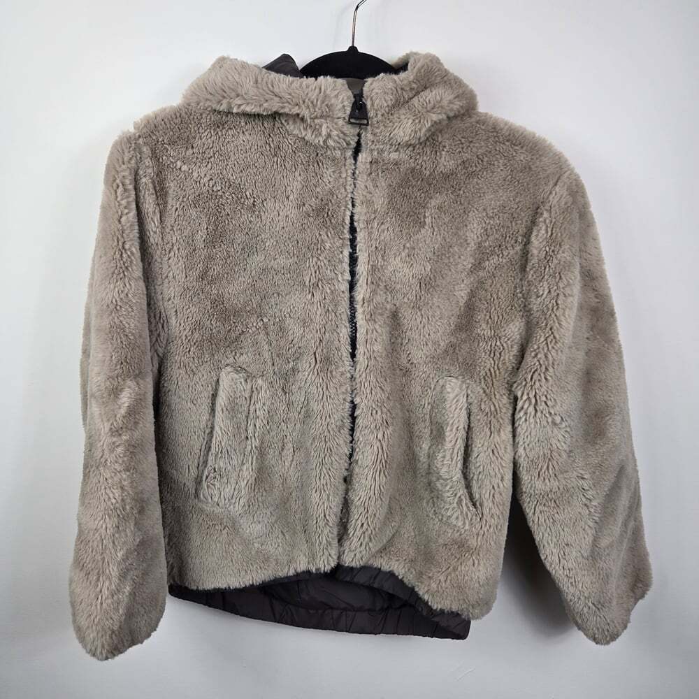 Zara Kids Taupe Teddy Hooded Fuzzy Jacket 11-12Y